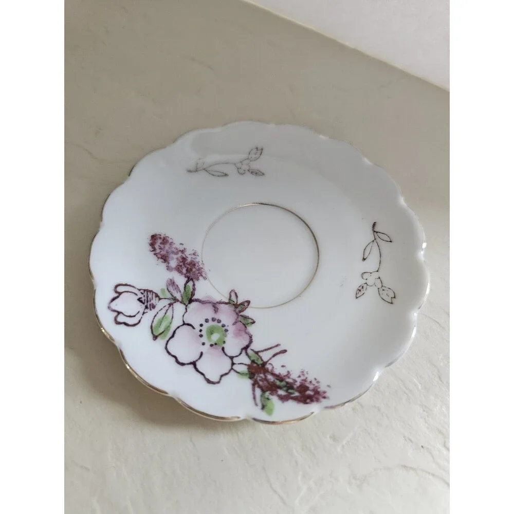 Vintage Miniature Cup And Saucer Floral Design Made In Japan